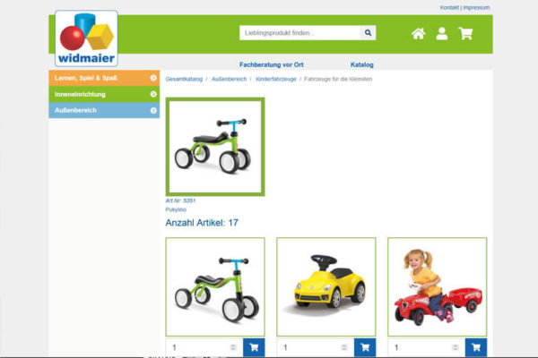 Onlineshop mit ERP-System Widmaier
