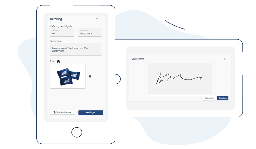Mobile Delivery App Signatur